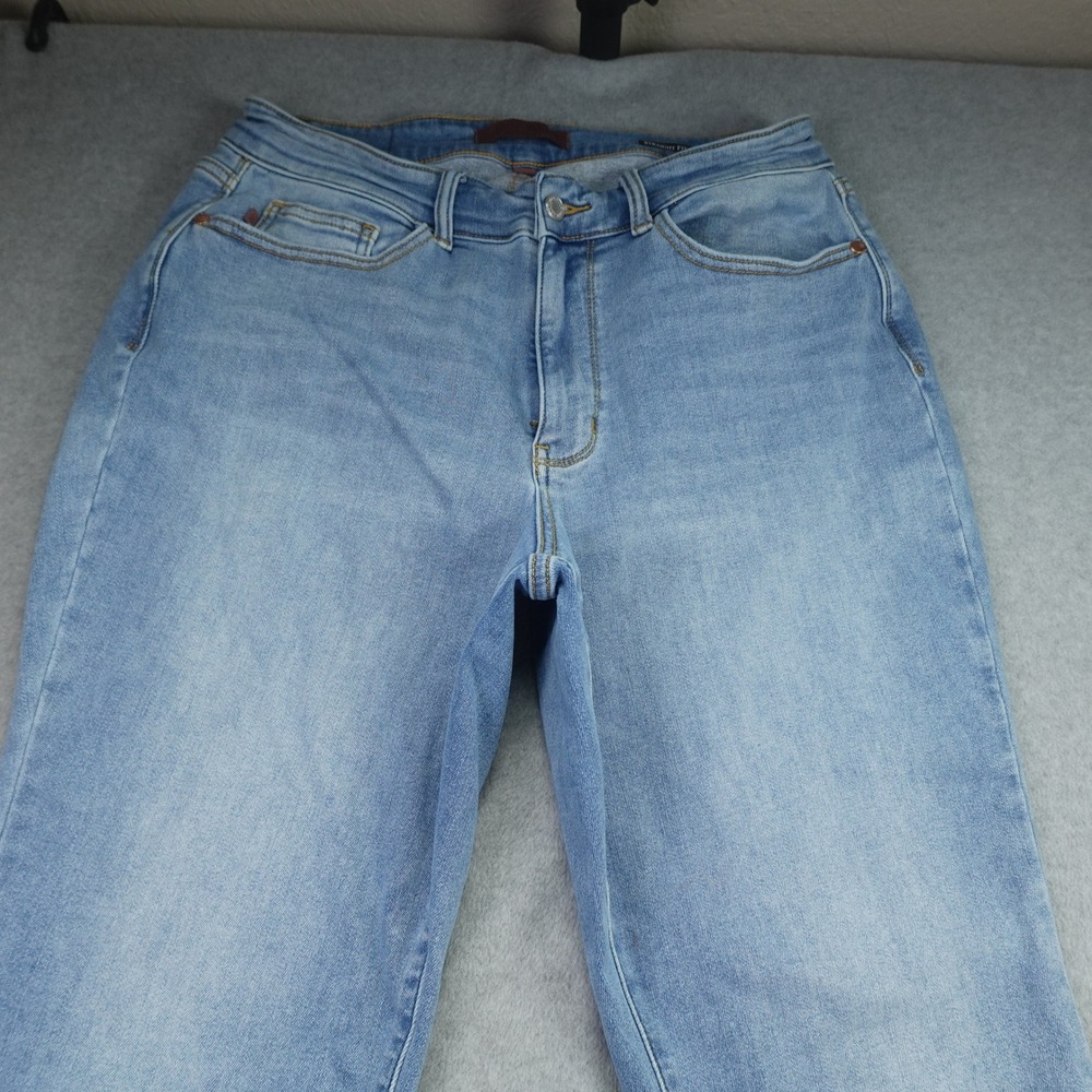 Judy Blue Jeans Womens 14W Light Wash Straight Fit Raw Hem Denim High Rise - Picture 2 of 14